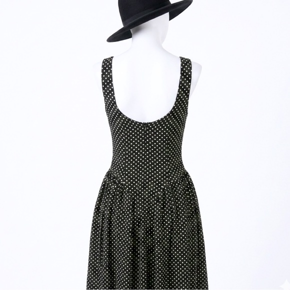 Reformation Anelis Midi Dress Size 6 Black White Polka Dot - Picture 7 of 14